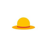 straw hat flat design vector illustration. Straw fedora hat isolated on a white background beach hat , summer hat. Flat design