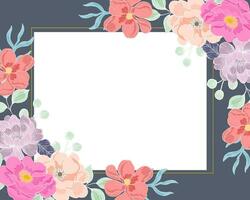 Hand Drawn Colorful Anemone Flower Border vector