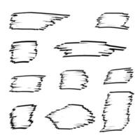 Hand drawn doodles  collection of abstract doodle frames  isolated on white background. Vector frame outline illustration.