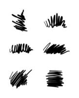 Set of hand drawn scribble brush strokes  vector design elements. Scratched sketch isolated on white background  Doodle Brush Style.