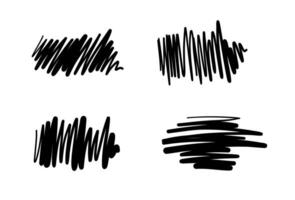 Set of hand drawn scribble brush strokes  vector design elements. Scratched sketch isolated on white background  Doodle Brush Style.