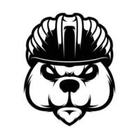 Bear Bicycle Helmet Outline vector