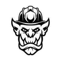 Ogre Firefighter Outline vector