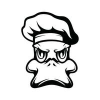 Duck Chef Outline vector