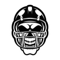 Skull Rugby Helmet Outline vector