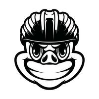 Pig Bicycle Helmet Outline vector