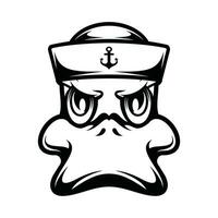 Duck Sailor Outline vector