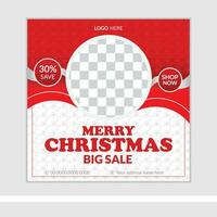 Christmas social media post design template vector