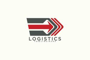 logistics logo desaign illustration with modern concept vector