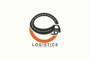 logistics logo desaign illustration with modern concept vector