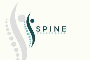 chiropractic logo design with spine concept vector