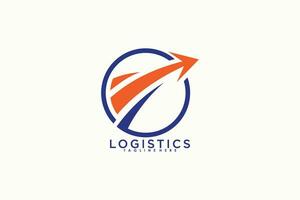 logistics logo desaign illustration with modern concept vector