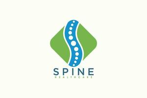 chiropractic logo design with spine concept vector