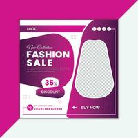 Fashion sale template for an Instagram post. vector