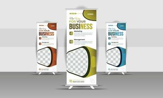 The design of a roll-up banner stand template vector