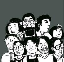 hand drawn people vector