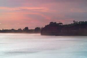 panoramic view of Indonesia with afternoon sun and beautiful beaches and white sand photo