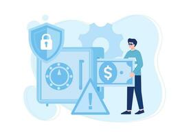 privacy alert is not secure concept flat illustration vector