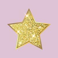 Gold glitter vector star