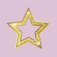 Gold glitter vector star