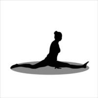 niña yoga silueta vector