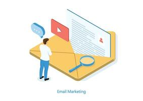 E-Mail Marketing Isometric Vector. vector