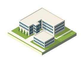 isométrica colegio o Universidad edificio vector
