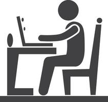 Businessman Work on Computer vector