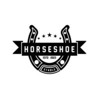 blacksmith horseshoe stable logo vector illustration design