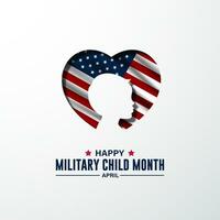 Month Of the Military Child Is April Background Vector Illustration