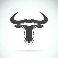 Vector of a wildebeest head design on white background