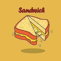 Garlic cheese sandwich vector illustration