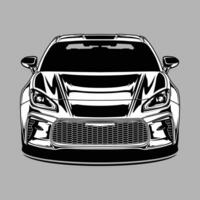 Black and White view car vector illustration for conceptual design