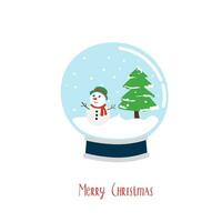 Snow ball vector. Merry christmas and happy new year clip art. Flat vector in cartoon style isolated on white background.