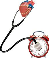 stethoscope wakes up human heart vector