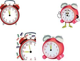 red alarm clock with ringtone at comic bell vector