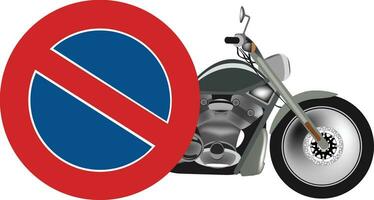 No parking sign for motorcycles- vector