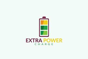 extra power battery logo design vector template