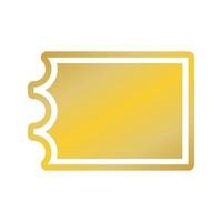 cupón cine boleto aislado icono vector ilustración diseño gráfico plano estilo dorado color.