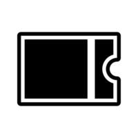 Ticket icon glyph style Flat design. Can be used for mobile apps, websites and UI. Vector illustration. Eps 10.