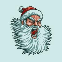 Papa Noel claus mascota genial ilustración para tu marca negocio vector