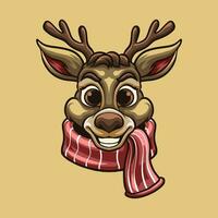 Deer Christmas mascot great illustration for your branding business vector