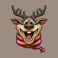 Deer Christmas mascot great illustration for your branding business vector