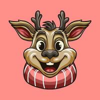 Deer Christmas mascot great illustration for your branding business vector