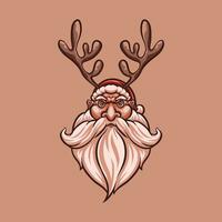 Papa Noel claus mascota genial ilustración para tu marca negocio vector