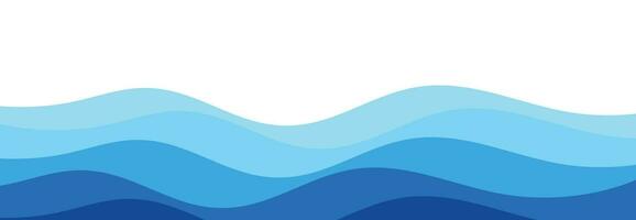 Blue Ocean Wave Layer Vector Background Illustration