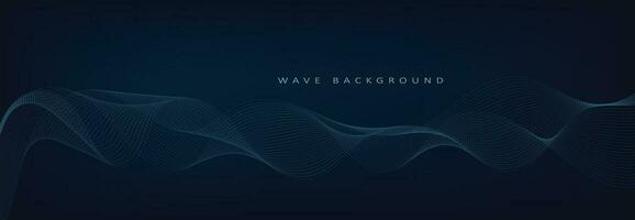 Abstract Waving Particle Technology Background. Blue Background. vector