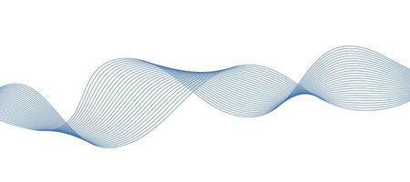 Abstract Vector Blue Wavy Lines