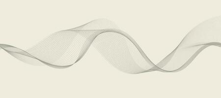 Abstract wave element for design. Digital frequency track equalizer. Stylized line art background. Vector illustration. Wave with lines created using blend tool. Curved Wavy Line, Smooth Stripe.