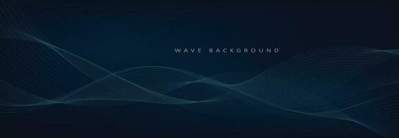 Abstract Waving Particle Technology Background. Blue Background. vector